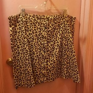 cheetah button up mini skirt